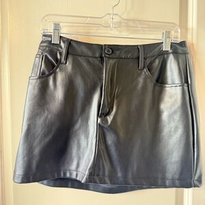 Fashion Nova Black Faux Leather Skirt